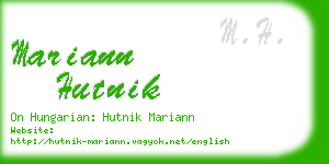 mariann hutnik business card